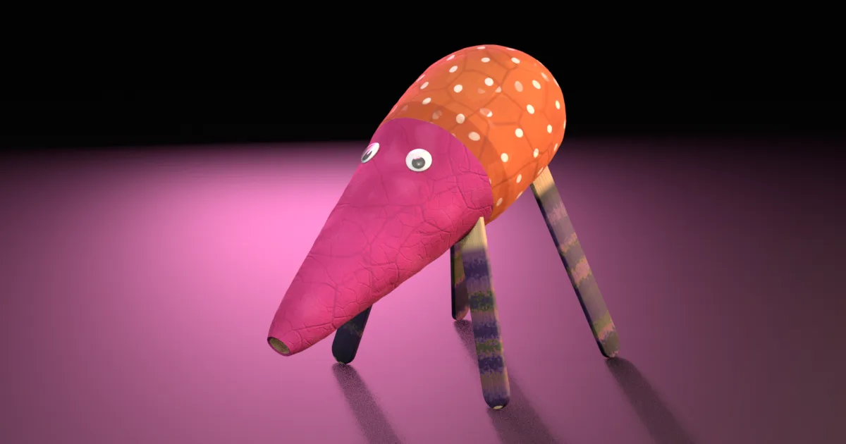 Render de estudio sobre fondo oscuro
